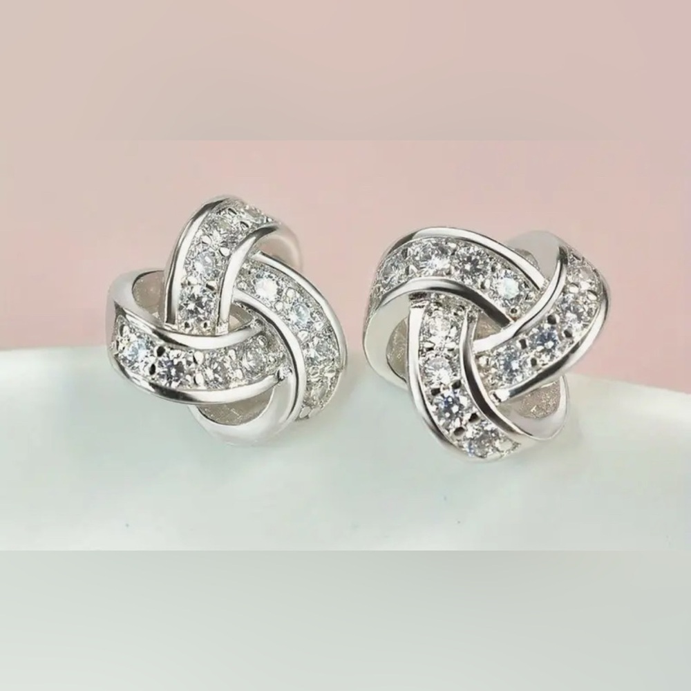 Silver Knot Earrings